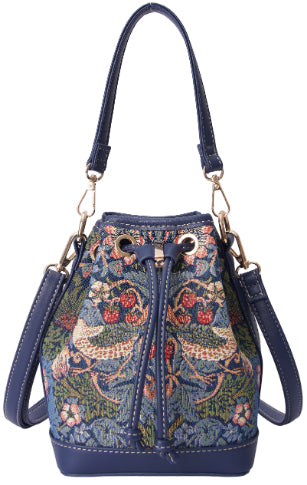 William Morris Strawberry Thief Blue - Bucket Bag-0
