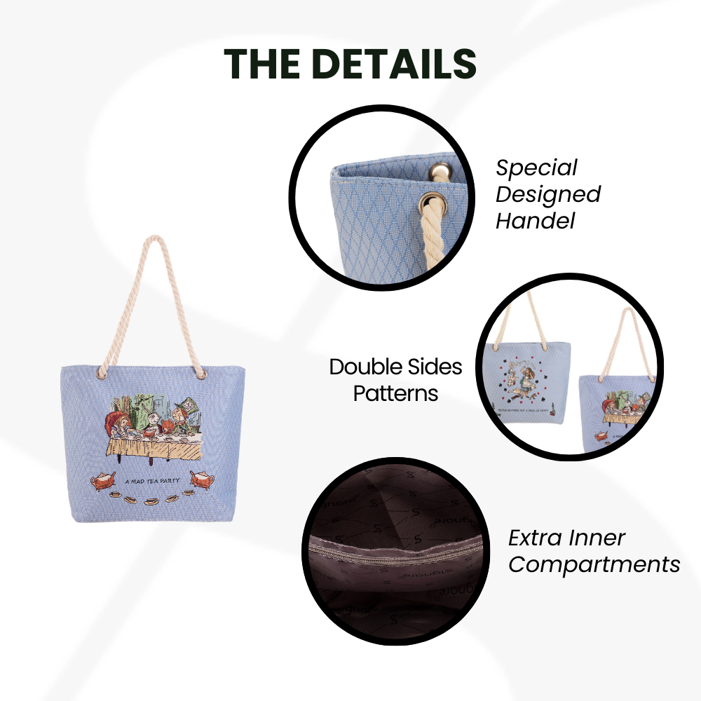 Alice in Wonderland Tea Party - Beach Bag-3