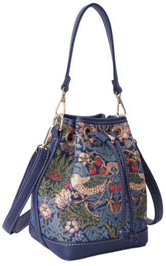 William Morris Strawberry Thief Blue - Bucket Bag-1