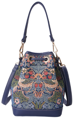William Morris Strawberry Thief Blue - Bucket Bag-2