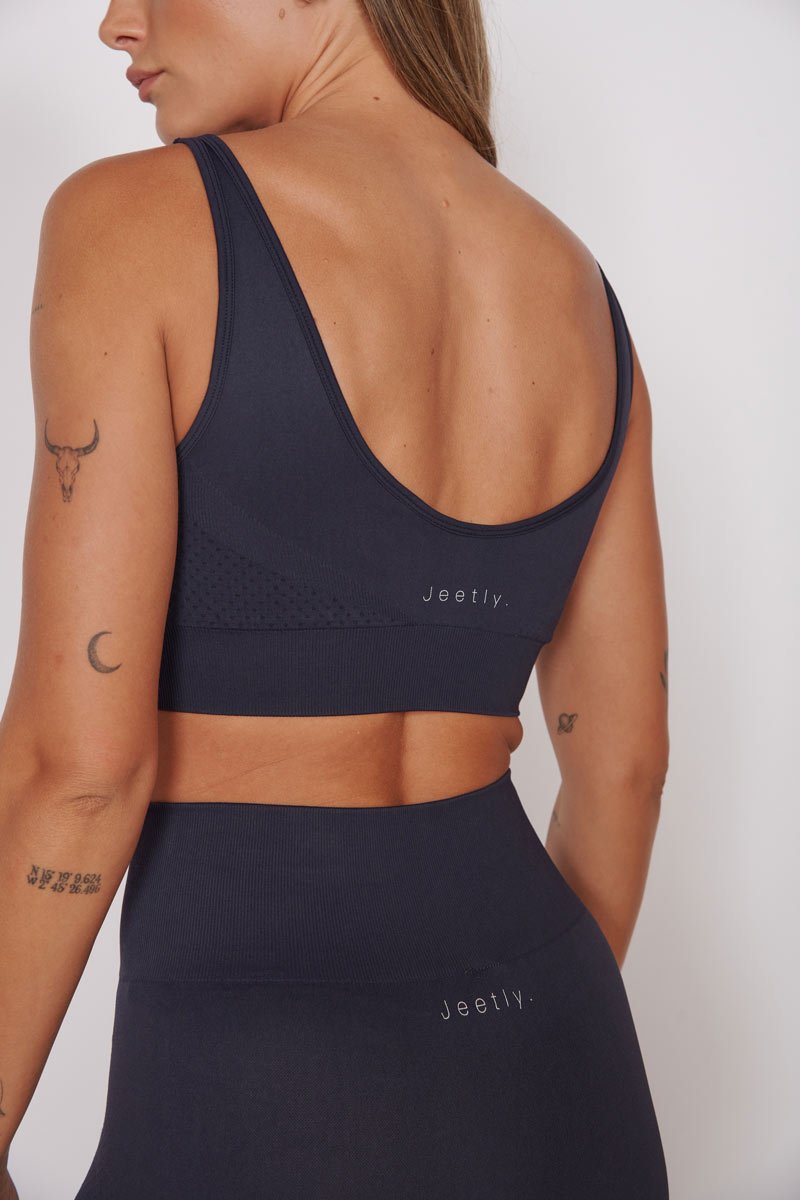 Alice Petite Navy Seam Free Sports Bra-2