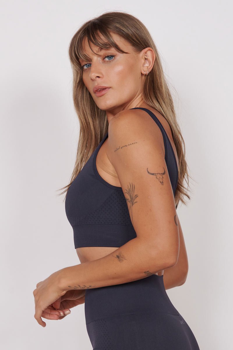Alice Petite Navy Seam Free Sports Bra-1
