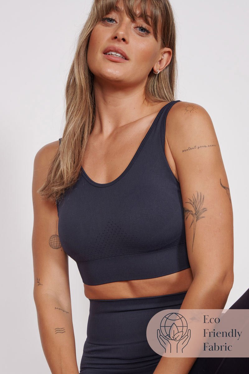 Alice Petite Navy Seam Free Sports Bra-0